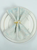 Restoran Peçete Tokası - Küçük Yaprak Gümüş Rengi - 46x46 cm - 2