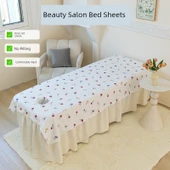 Güzellik Salonu Yatak Örtüsü - Deliksiz Pembe Çiçekli - 77x190cm thumbnail 2