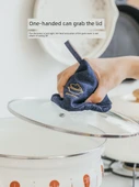 Denim Tencere Sapı Kılıfı Isıya Dayanıklı Eldiven - Mavi ve Sarı (2 Adet) - 4