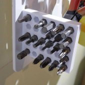 Ikea Skadıs 30lu Altıgen Şarjlı Matkap Ucu Tutucu Stand Aparat Beyaz - 1
