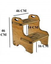 Woodylife Montessori Kahverengi Ahşap Basamak Tabure Çocuk Bebek Banyo Wc Lavabo Merdiven Yükseltici Eğitici Kaymaz - 4