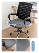 Elastik Kadife Ofis Sandalyesi Kılıfı - Batı Gölü Mavisi - Küçük (35-44cm) - 3