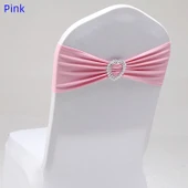 Kalp Şekilli Sandalye Örtüsü - Pembe - 35x14cm - 1