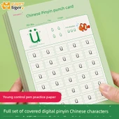 Çocuklar için Pinyin ve Karakter İzleme Kitabı - 2 Model, Her Birinden 1 Kitap/Sayı Eğitimi + Ortak Çince Karakter Delikli Kağıt [0839/0840] - 2