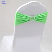 Kalp Şekilli Sandalye Örtüsü - Göl Mavisi - 35x14cm - 11