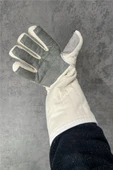 Isıya Dayanıklı Fırın Eldiveni - Kalın Pamuklu - Beyaz 48cm (Tek) - 9