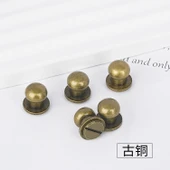 Kendin Yap El Yapımı Bakır Vidalı Broş - Keşiş Kafası - 10mm Bronz [5'li Set] - 1