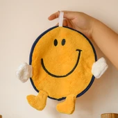 Gülümseyen Yüz Coral Polar El Havlusu - Sarı - 25x27cm thumbnail 1