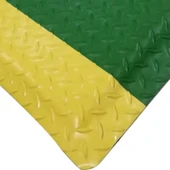 Aşınmaya Dayanıklı Anti-Yorgunluk Sıcak Zemin Matı - Yeşil ve Sarı Kenarlı 0.6m x 0.45m 3 Katmanlı 20mm Kalın - 1