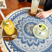 Bohem Tarzı Masa Örtüsü - Brandon - 120cm Çap thumbnail 1