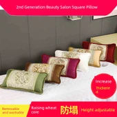 Güzellik Salonu Yatak Yastığı - Dantelli Kare - Yeşil Pamuk Dolgulu thumbnail 2