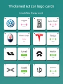 Çocuklar İçin Erken Eğitim Kartları - Araba Logosu Kartı +8 Araba Sticker Kitabı - 3