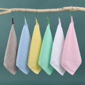 Kreş Pamuk Ağız Temizleme Havlusu - 35 Gram Kalınlaştırılmış - 25x25 cm - Köşe Askılıklı (10 Adet) - 3