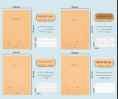 Ortaokul Karışık Defter Seti - 3 Çince + 3 Matematik + 3 İngilizce + 3 Kompozisyon (12 Adet) - 7