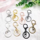 DIY Anahtarlık Yapım Seti - 2 Adet Rose Gold Istakoz Toka + 4 Parçalı Zincir - 10