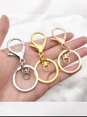 DIY Anahtarlık Yapım Seti - 2 Adet Rose Gold Istakoz Toka + 4 Parçalı Zincir - 3