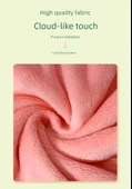 Mercan Polar Havlu Seti - Açık Pembe (Turuncu Kutu) 1 Banyo + 2 Yüz Havlusu [Kalınlaştırılmış] - 10