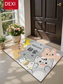 Çizgi Film PVC Kaymaz Kapı Paspası - Kedi Oyunu 80x150cm - 2
