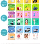 Erken Öğrenme Kartları - Hayvanlar + Meyve ve Sebzeler + Sayılar + Renk (360 Desen) - 8