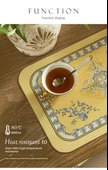 Deri Amerikan Servis - Rüzgar Çanı Çiçek Sarı Desenli - 30x45cm - 9