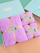 Mercan Polar Havlu Seti - Kart Yeşili 1 Banyo + 2 Yüz Havlusu Kutulu [Normal] - 5