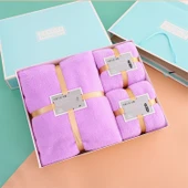 Mercan Polar Havlu Seti - Açık Mor (Turuncu Kutu) 1 Banyo + 2 Yüz Havlusu [Normal] - 1