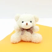 Peluş Oyuncak Ayıcık Anahtarlık - Oturan Ayı Gri - 8cm - 5