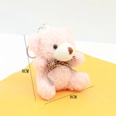 Peluş Oyuncak Ayıcık Anahtarlık - Oturan Ayı Gri - 8cm - 3