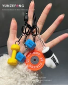 Halter Spor Anahtarlık Kolye - Eldiven Kırmızı/Barfiks Kırmızı/Dambıl Sarı/Barfiks Tozu - 7