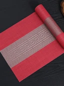 Çin Tarzı PVC Su Geçirmez Masa Örtüsü - Kırmızı - 40x240cm - 6