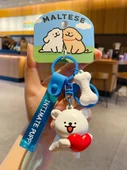 Line Köpek Küçük Altın (Turuncu Hediye Kutulu + Hediye Çantalı) Anahtarlık - 2