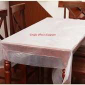 Tek Kullanımlık Kalın Plastik Masa Örtüsü - Kırmızı Desenli 1.8x1.8 m - 10 Adet - 4