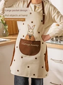 Hera Tavşan Desenli Mutfak Önlüğü - Dalga Desenli, Su Geçirmez ve Yağ Tutmaz thumbnail 2