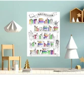 Çocuklar İçin Antik Şiir Okuma Kitaplığı Poster Duvar Stickerı - 115 Okuma Kartı Küçük Kitaplık (Kendinden Yazılı)/Büyük - 10