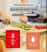 Plastik Su Geçirmez Mutfak Önlüğü - Şanslı Desenli - 100'lü Paket thumbnail 9