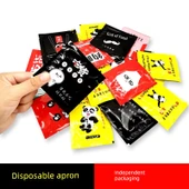 Plastik Su Geçirmez Mutfak Önlüğü - Şanslı Desenli - 100'lü Paket thumbnail 4