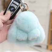Mini Sevimli Peluş Tavşan Bebek Anahtarlık - Nane Yeşili - 1