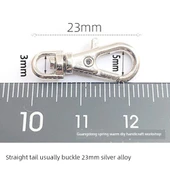 DIY Alaşım Anahtarlık Kancası - Gümüş 23 Mini Normal Toka - 1