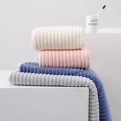 Pamuklu Emici Banyo Havlusu 3'lü Set - Pembe - 8