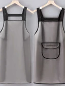 TPU Su Geçirmez Yağ Geçirmez Mutfak Önlüğü - Siyah Bel Bağcıklı - Uzun thumbnail 4