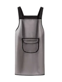 TPU Su Geçirmez Yağ Geçirmez Mutfak Önlüğü - Siyah Bel Bağcıklı - Uzun thumbnail 6