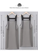 TPU Su Geçirmez Yağ Geçirmez Mutfak Önlüğü - Siyah Bel Bağcıklı - Uzun thumbnail 3