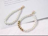 İnci Beş Köşeli Yıldız Püsküllü Anahtarlık - Altın Beş Köşeli Yıldız Tokası E059 thumbnail 8