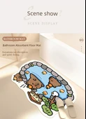 Hızlı Kuruyan Emici Banyo Paspası - Bebek Fil Duş Desenli - 11