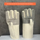 Isıya Dayanıklı Fırın Eldiveni - Beyaz Derili 35cm - 1
