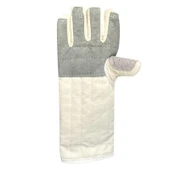 Isıya Dayanıklı Fırın Eldiveni - Beyaz Derili 48cm - 5