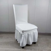 Kalınlaştırılmış Krem Beyaz Sandalye Kılıfı - 1