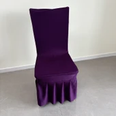 Kalınlaştırılmış Koyu Mor Sandalye Kılıfı - 1