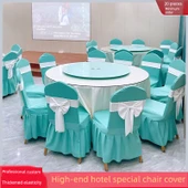 Kalınlaştırılmış Göl Mavisi Sandalye Kılıfı - 4