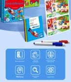 Çocuklar İçin Farklılıkları Bulma Konsantrasyon Kartları - 4-5 Yaş - 5-8 Farklılık - 9